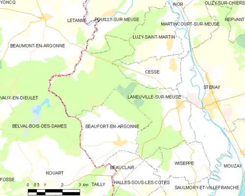 Detailkaart van de gemeente