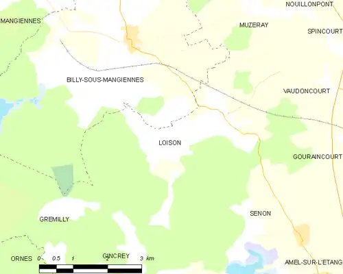 Detailkaart van de gemeente