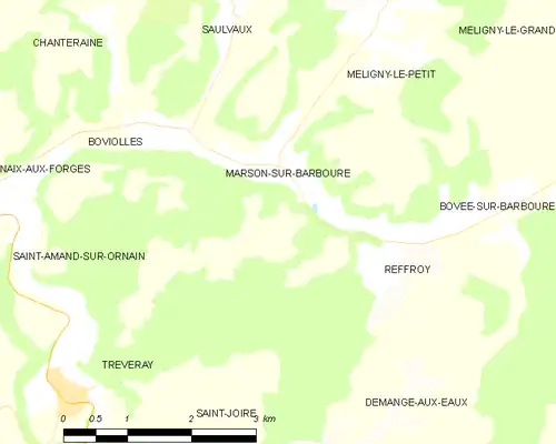 Detailkaart van de gemeente