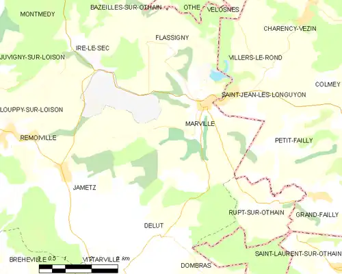 Detailkaart van de gemeente