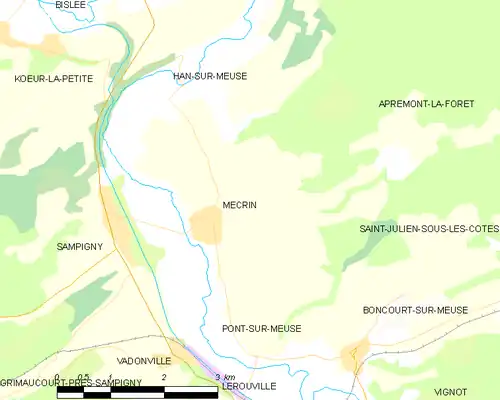 Detailkaart van de gemeente