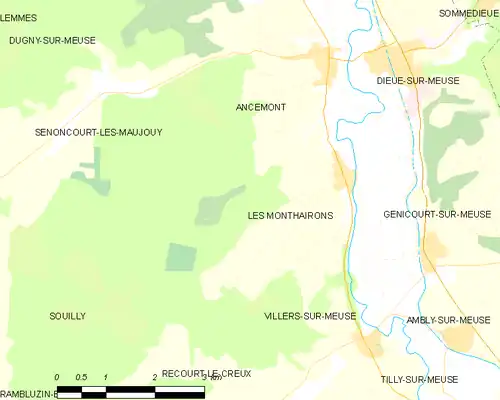 Detailkaart van de gemeente