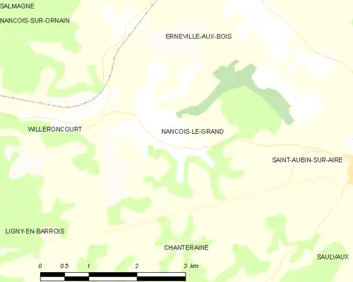 Detailkaart van de gemeente