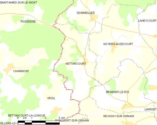 Detailkaart van de gemeente