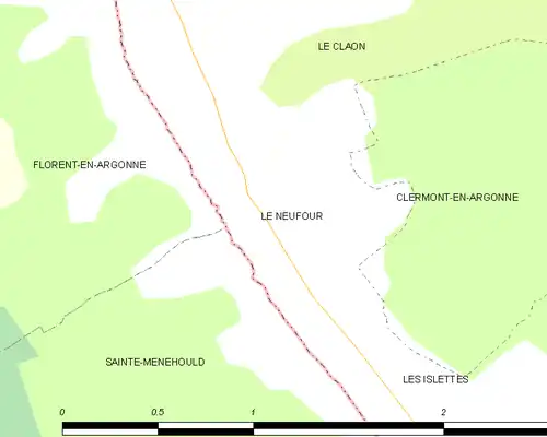 Detailkaart van de gemeente