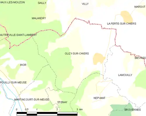 Detailkaart van de gemeente