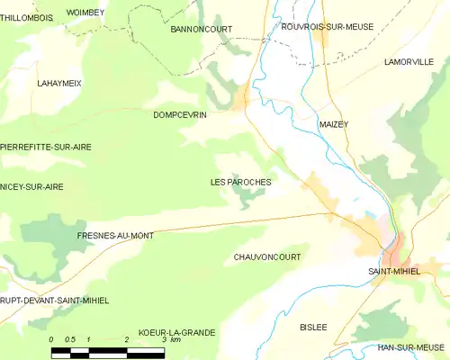 Detailkaart van de gemeente