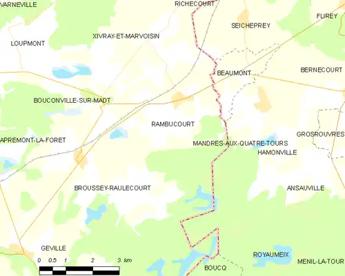 Detailkaart van de gemeente