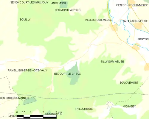 Detailkaart van de gemeente