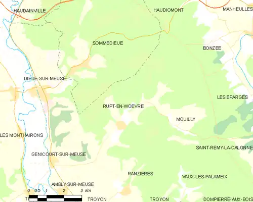 Detailkaart van de gemeente