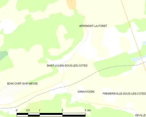 Detailkaart van de gemeente