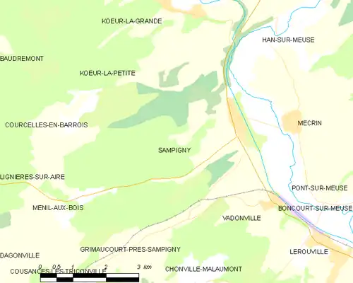 Detailkaart van de gemeente