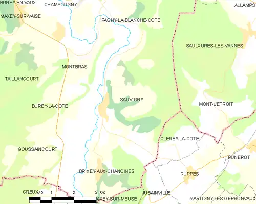 Detailkaart van de gemeente