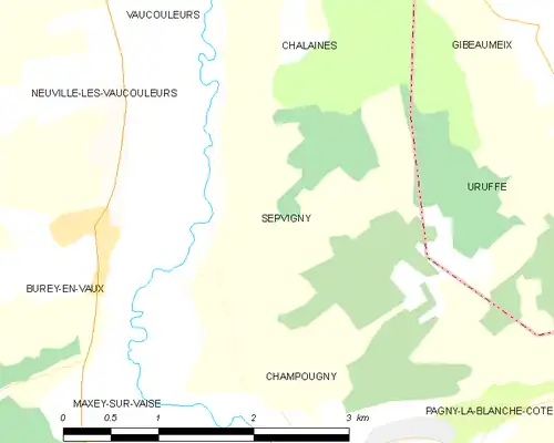 Detailkaart van de gemeente