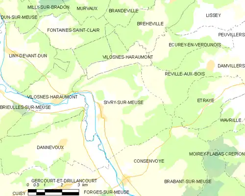 Detailkaart van de gemeente