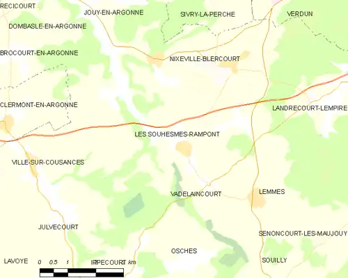 Detailkaart van de gemeente