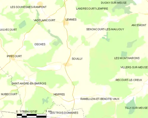 Detailkaart van de gemeente