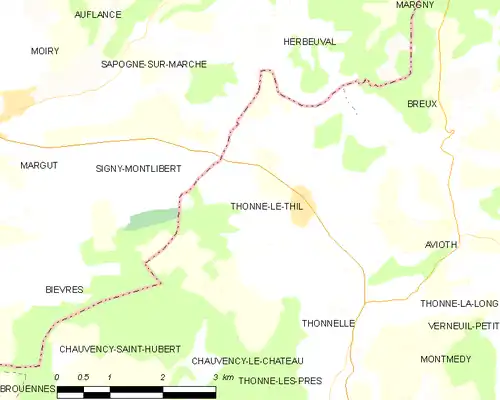 Detailkaart van de gemeente