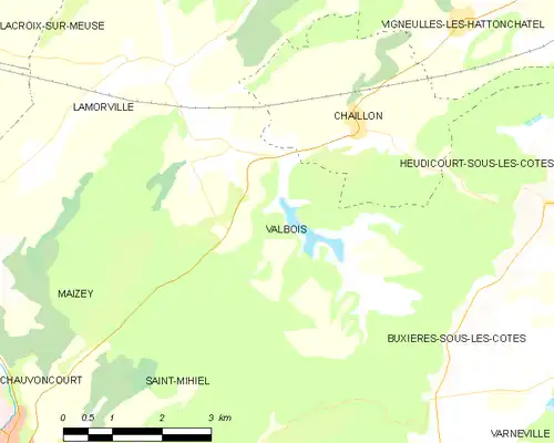 Detailkaart van de gemeente