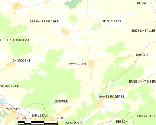 Detailkaart van de gemeente