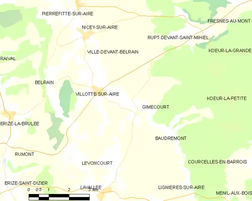 Detailkaart van de gemeente