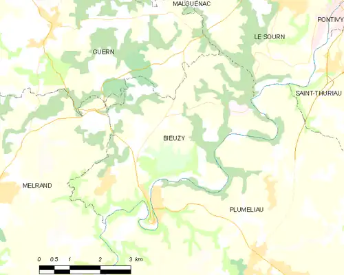 Detailkaart van de gemeente