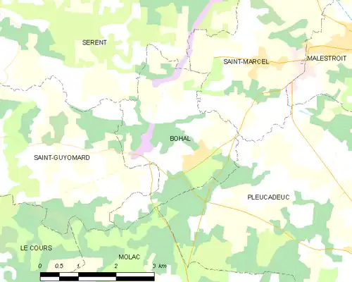 Detailkaart van de gemeente