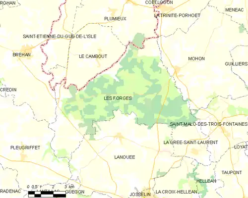 Detailkaart van de gemeente