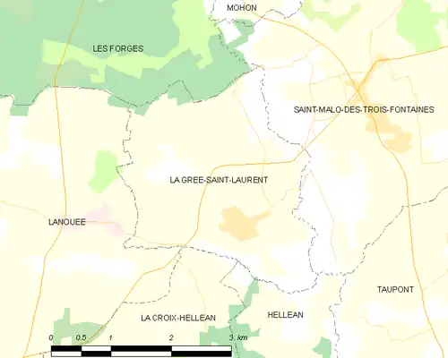 Detailkaart van de gemeente