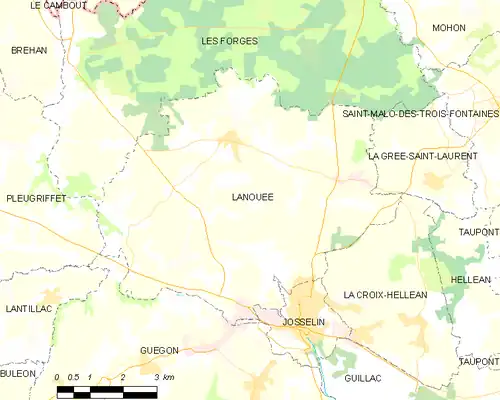 Detailkaart van de gemeente