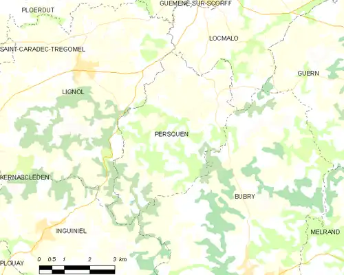 Detailkaart van de gemeente