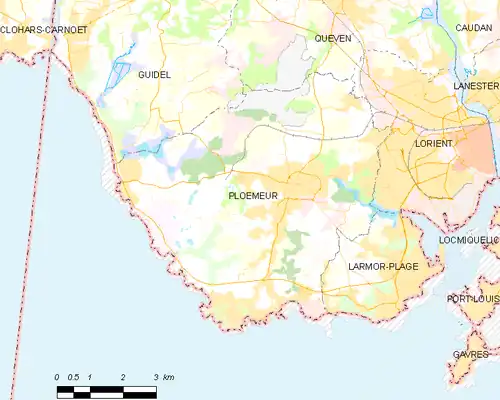 Detailkaart van de gemeente