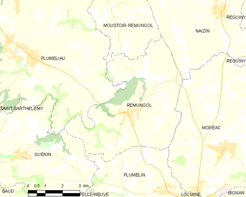 Detailkaart van de gemeente