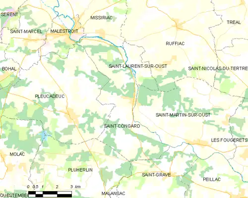 Detailkaart van de gemeente