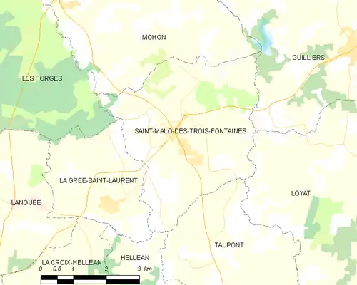 Detailkaart van de gemeente