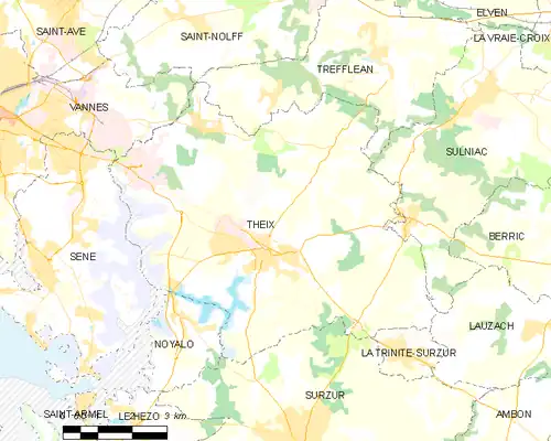 Detailkaart van de gemeente