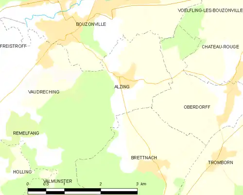 Detailkaart van de gemeente