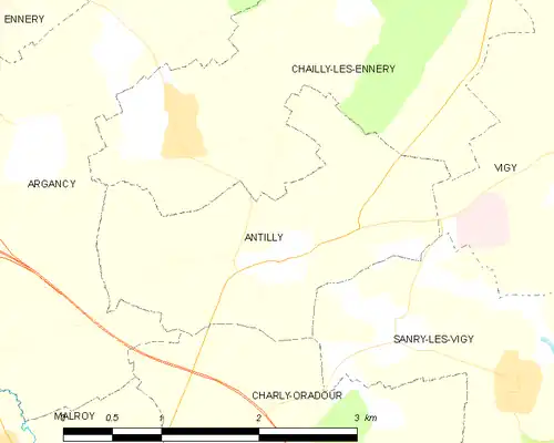 Detailkaart van de gemeente