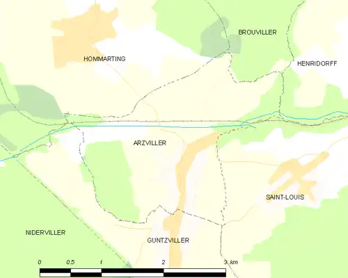 Detailkaart van de gemeente