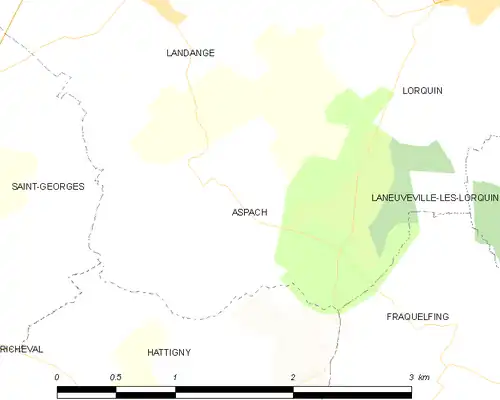 Detailkaart van de gemeente