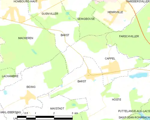 Detailkaart van de gemeente