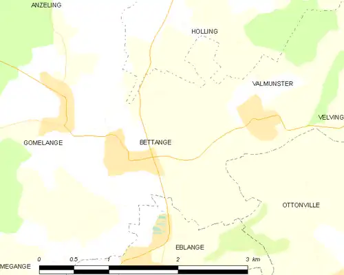 Detailkaart van de gemeente