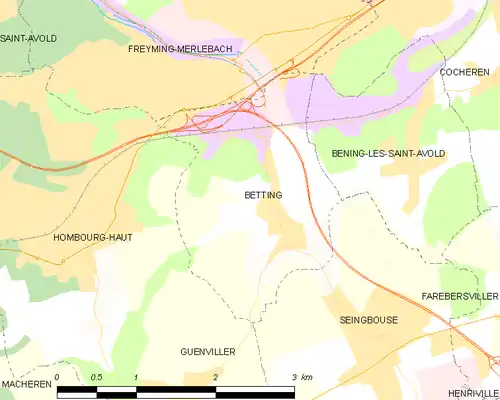 Detailkaart van de gemeente