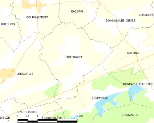 Detailkaart van de gemeente