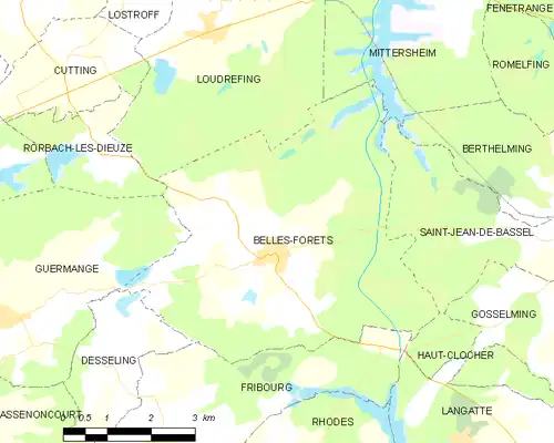 Detailkaart van de gemeente