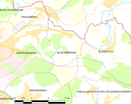 Detailkaart van de gemeente