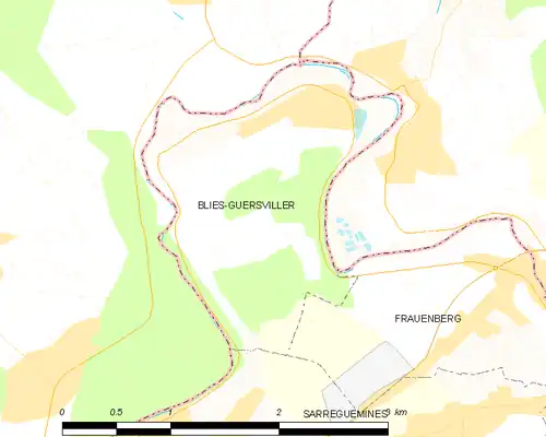 Detailkaart van de gemeente