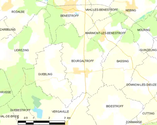 Detailkaart van de gemeente