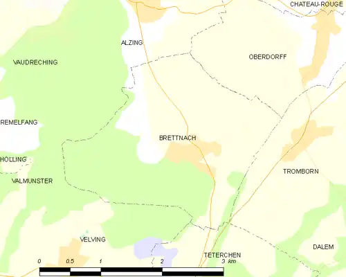 Detailkaart van de gemeente