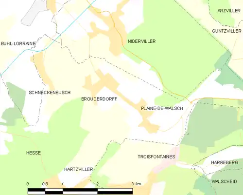 Detailkaart van de gemeente